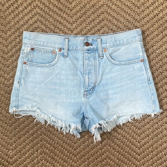 Madewell Pants - Madewell - Denim Cutoff Shorts - Relaxed Denim Shorts - Blue -28